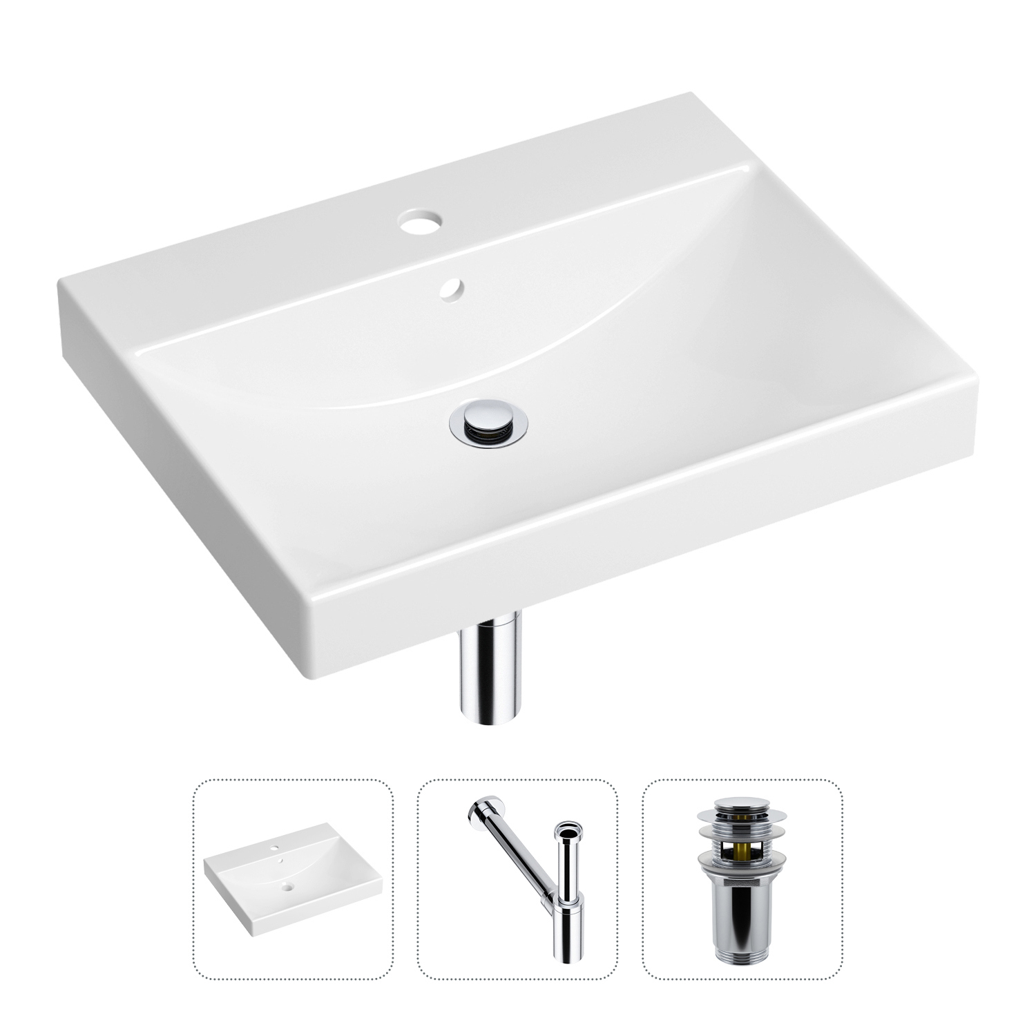 Изображение товара Раковина мебельная Lavinia boho Bathroom Sink 21520546 60см цвет хром Изображение товара Раковина мебельная Lavinia boho Bathroom Sink 21520546 60см цвет хром