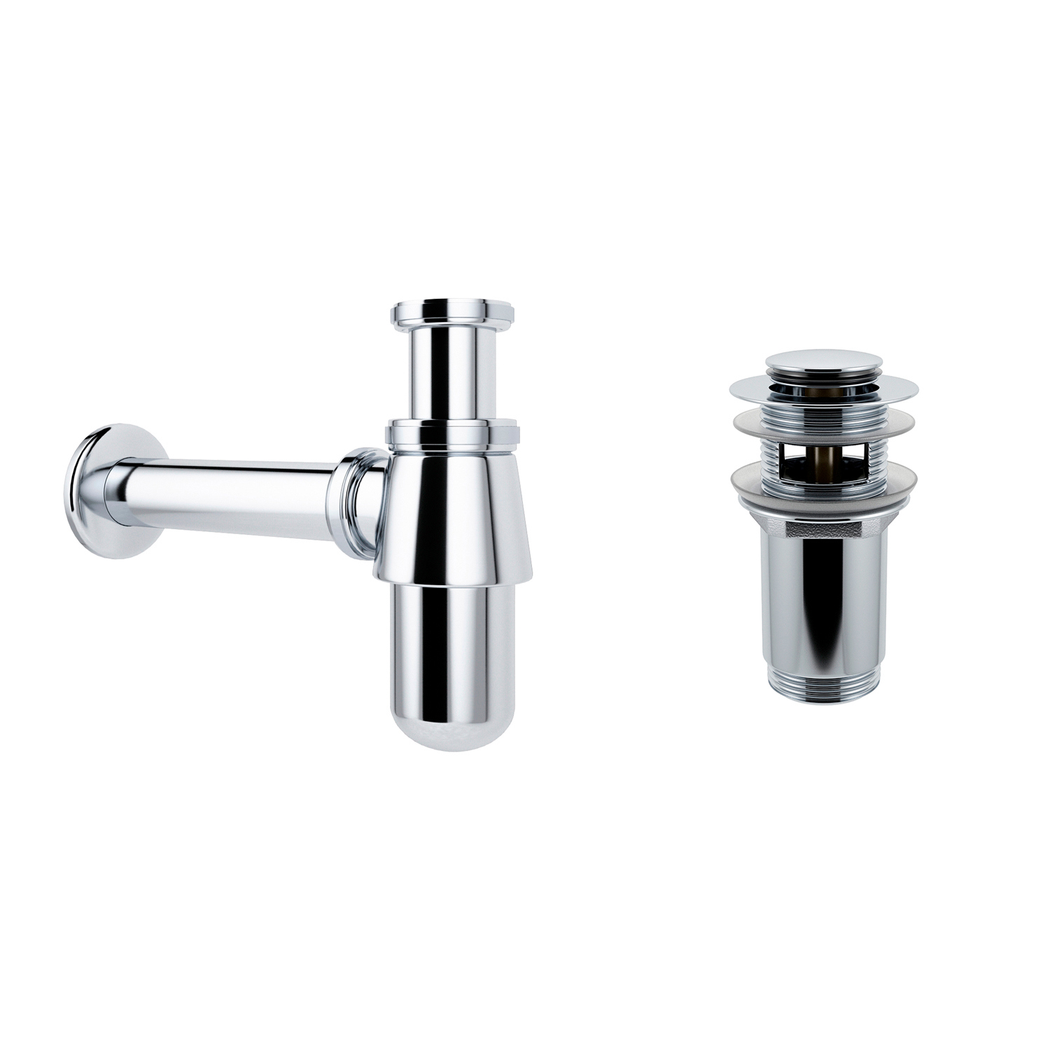 Изображение товара Мини-раковина Lavinia Boho One 21520746 37 см, белый фарфор с хромированным сифоном