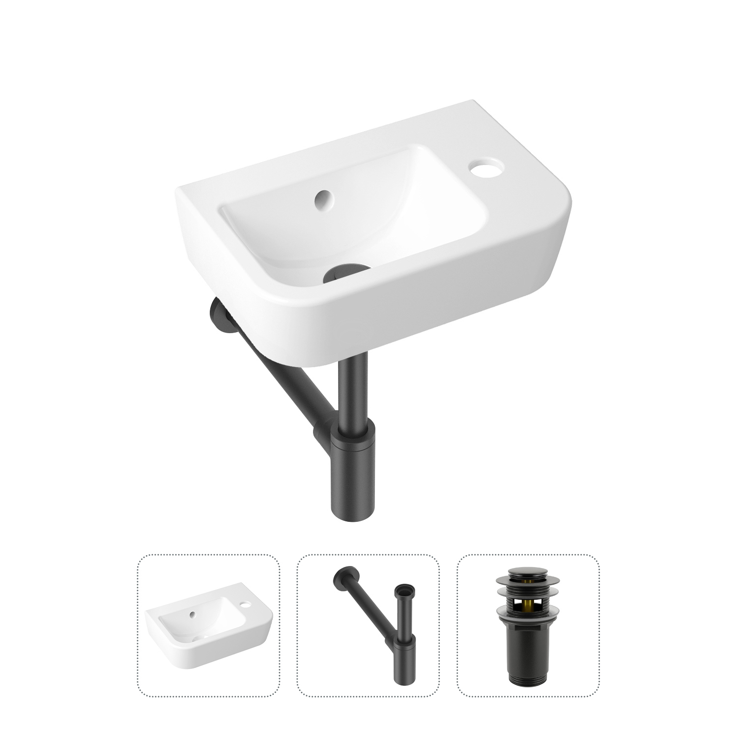 Изображение товара Мини-раковина Lavinia boho One 21520750 37см цвет черный матовый