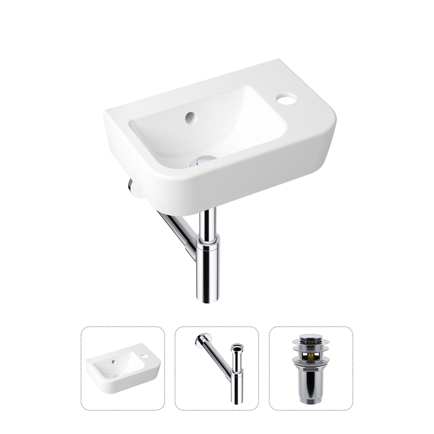 Изображение товара Мини-раковина Lavinia Boho One 21520778 37см белая с хромами