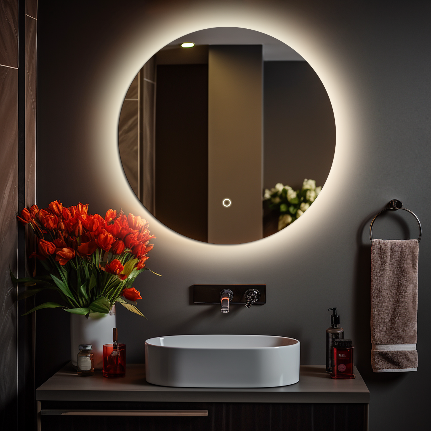 Изображение товара Зеркало в ванную Alias m60602 с подсветкой 60x60 см круглая форма