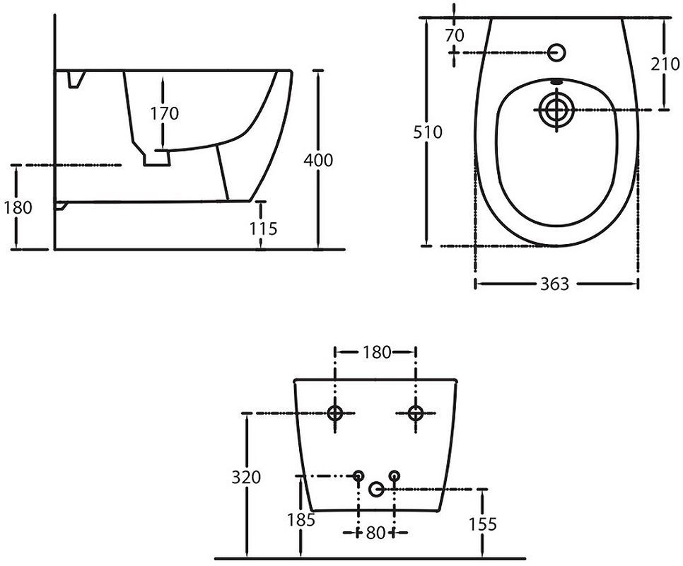 Изображение товара Биде Allen Brau 00269469 подвесное 36.3x28.5 см белое Германия