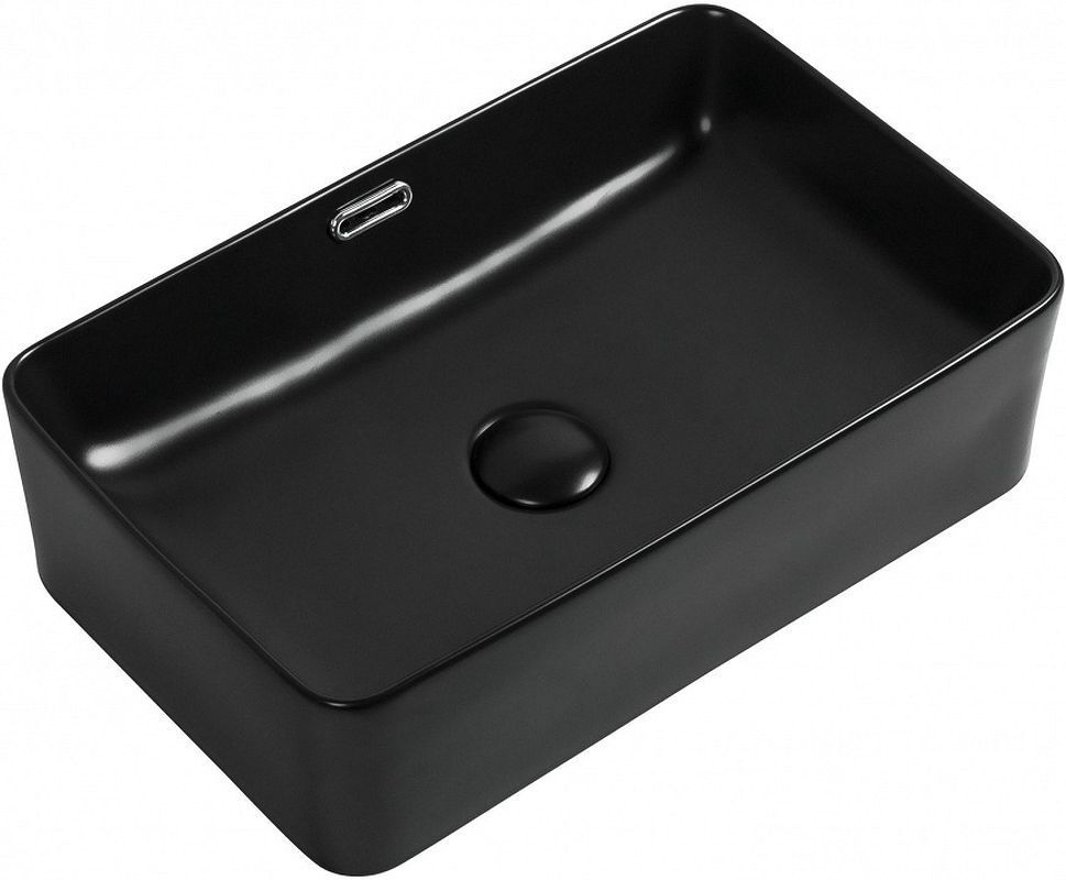 Изображение товара Накладная керамическая раковина Aquanet Perfect 2-MB черный матовый 48 см