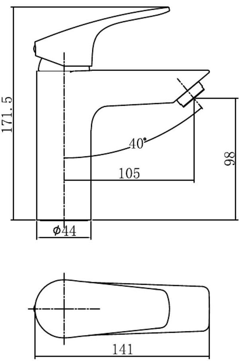 Изображение товара Смеситель для раковины Aquanet 00261820 однорычажный цвет черный