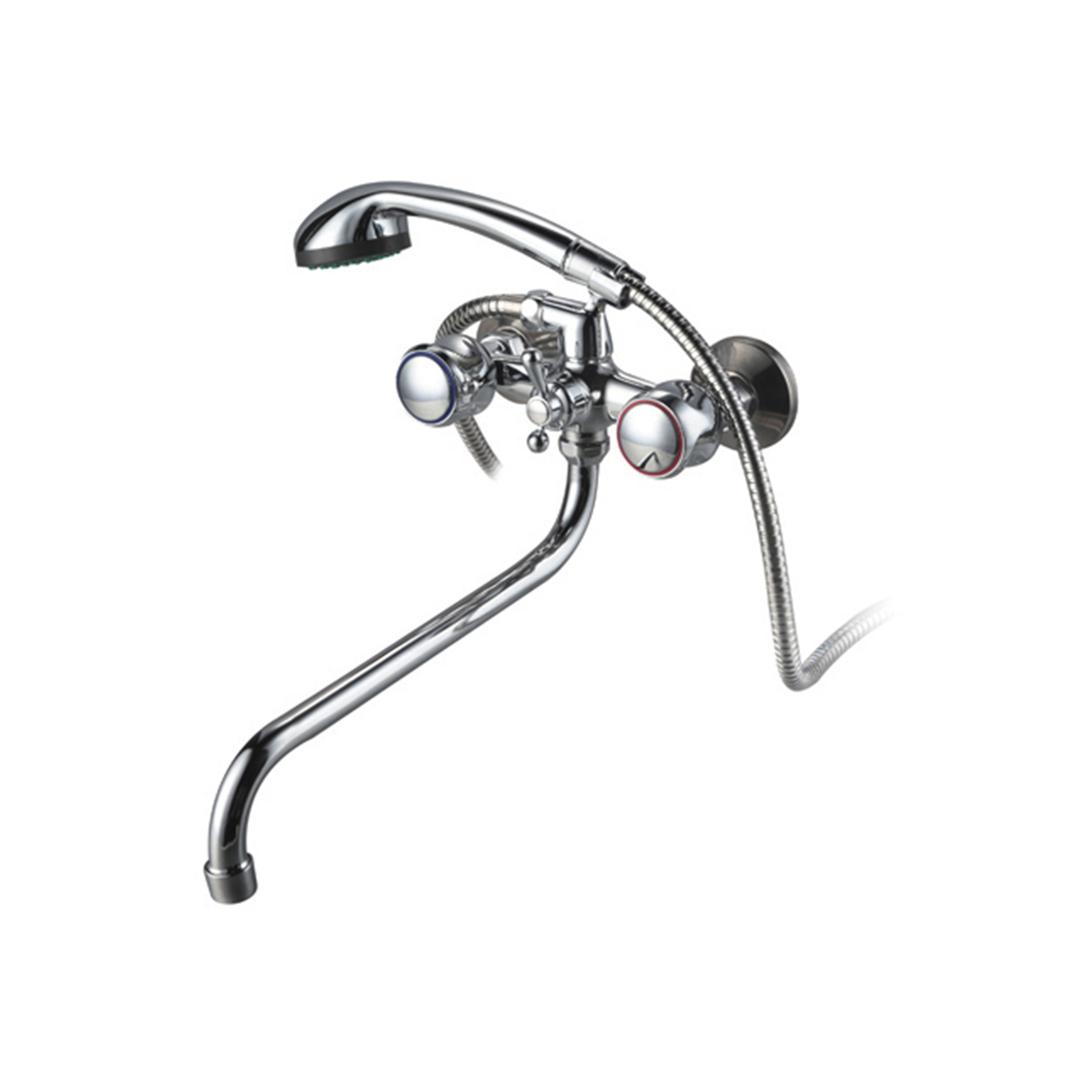 Изображение товара Смеситель для ванны Профсан 46870 двухвентильный с душевой лейкой цвет хром Изображение товара Смеситель для ванны Профсан 46870 двухвентильный с душевой лейкой цвет хром