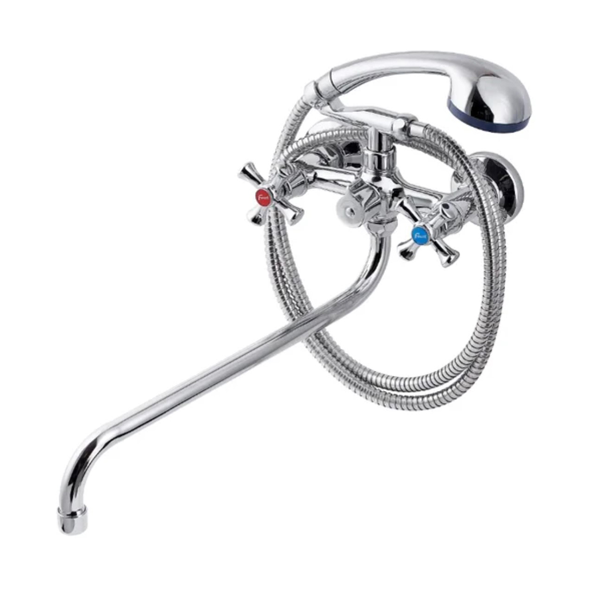 Изображение товара Смеситель для ванны Fauzt 46891 двухвентильный с душевой лейкой цвет хром