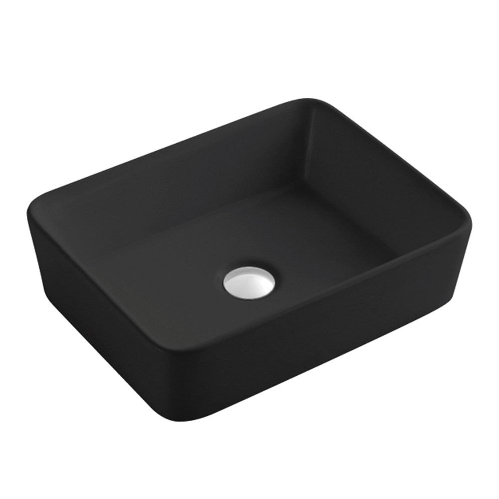 Изображение товара Раковина накладная Calypso 47.5 см CS2074-MB черная прямоугольная глянцевая