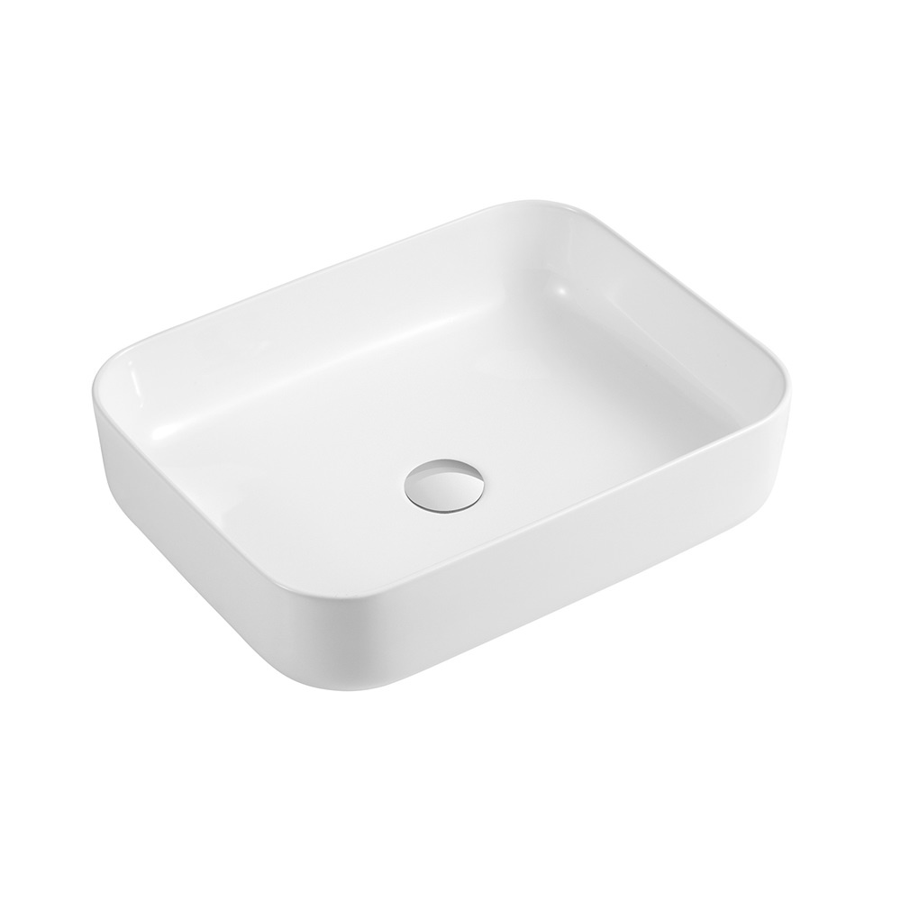 Изображение товара Раковина накладная Calypso 50 см прямоугольная фарфор белая с глянцевым покрытием