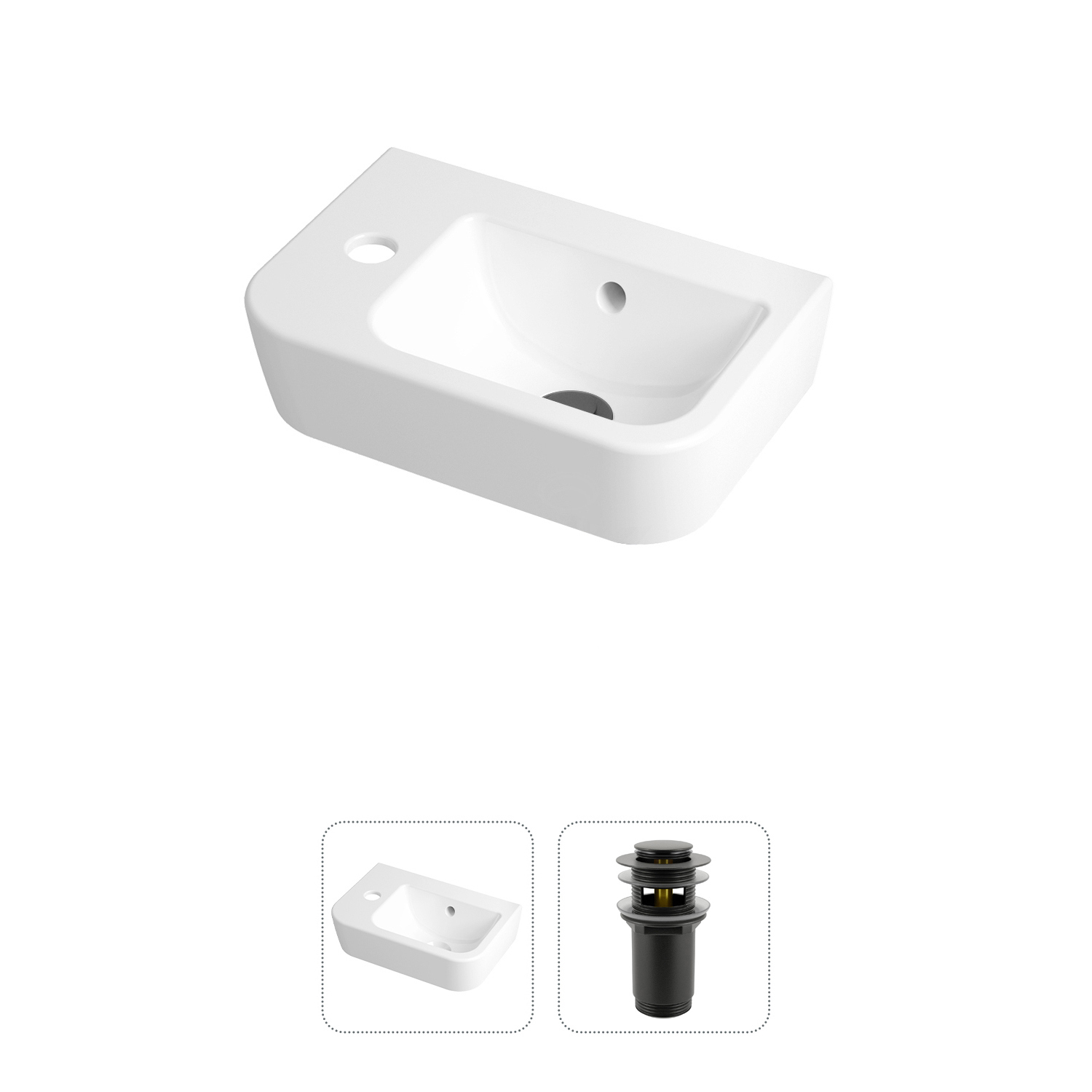 Изображение товара Мини-раковина Lavinia boho one 21520920 37см цвет черный матовый