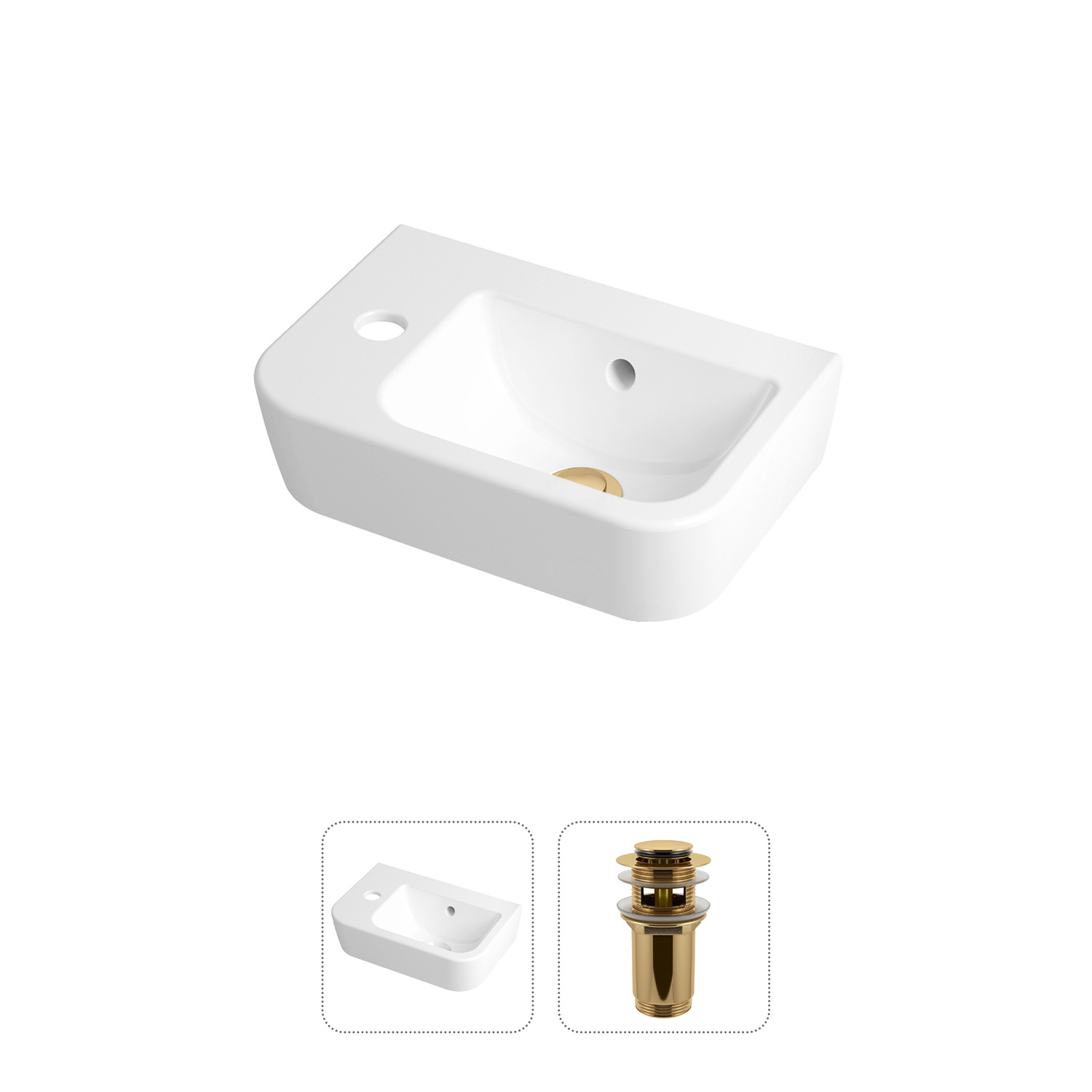 Изображение товара Мини-раковина Lavinia Boho One 21520922 37см золото компактная подвесная