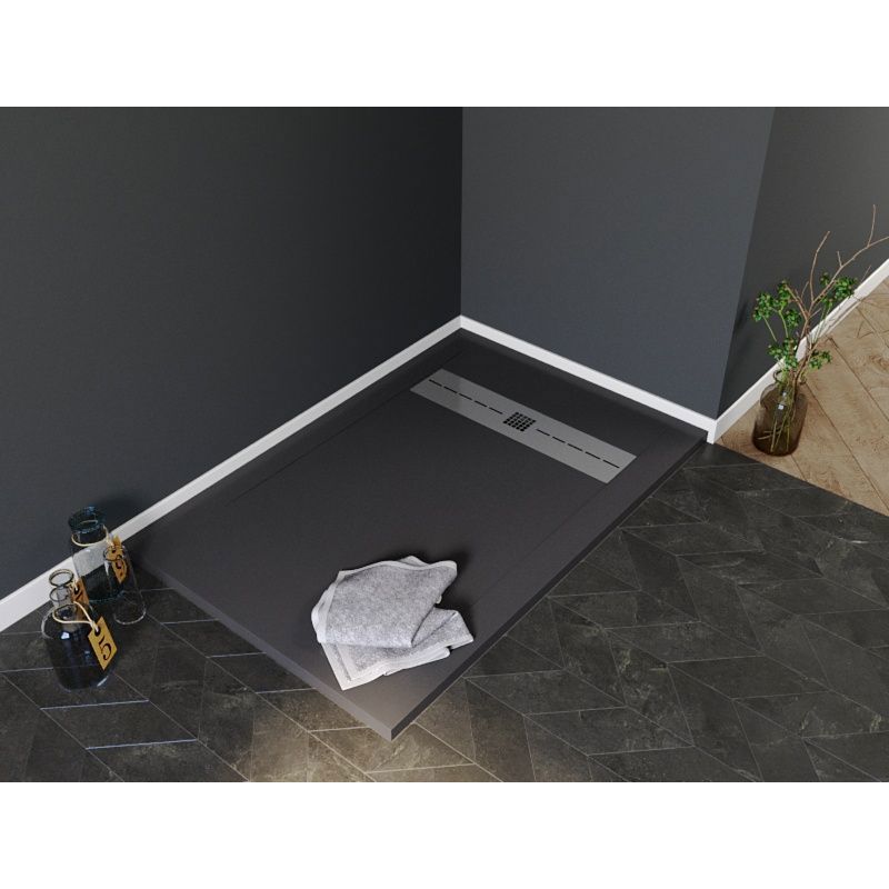 Изображение товара Душевой поддон Aquanet 00258897 прямоугольный литьевой мрамор 80x120см Черный