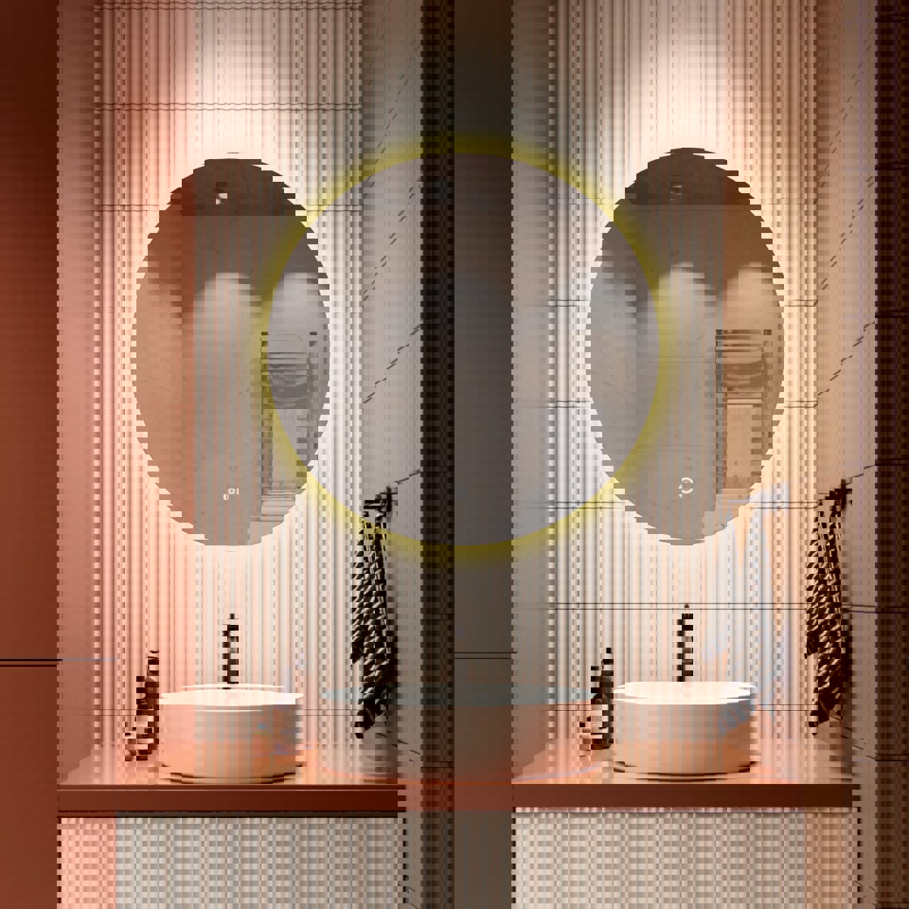 Изображение товара Зеркало для ванной Alfa mirrors Na-7Na-7t с подсветкой 70x70см