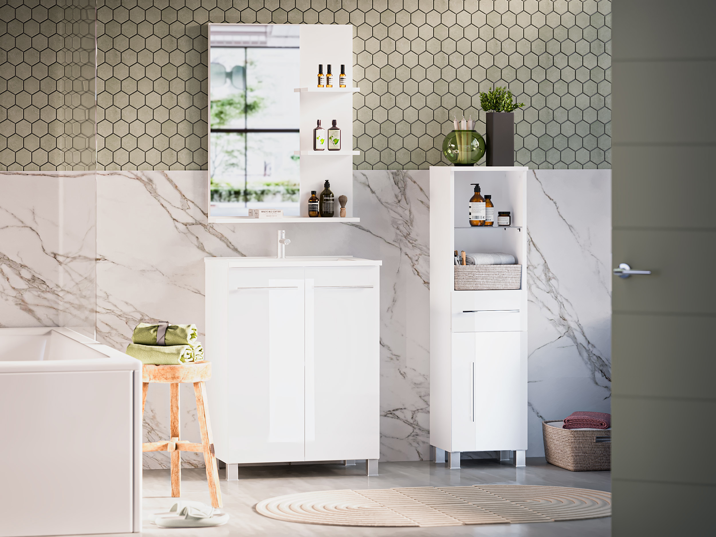 Изображение товара Зеркало для ванной Lazurit 7073 с полкой 60x80см