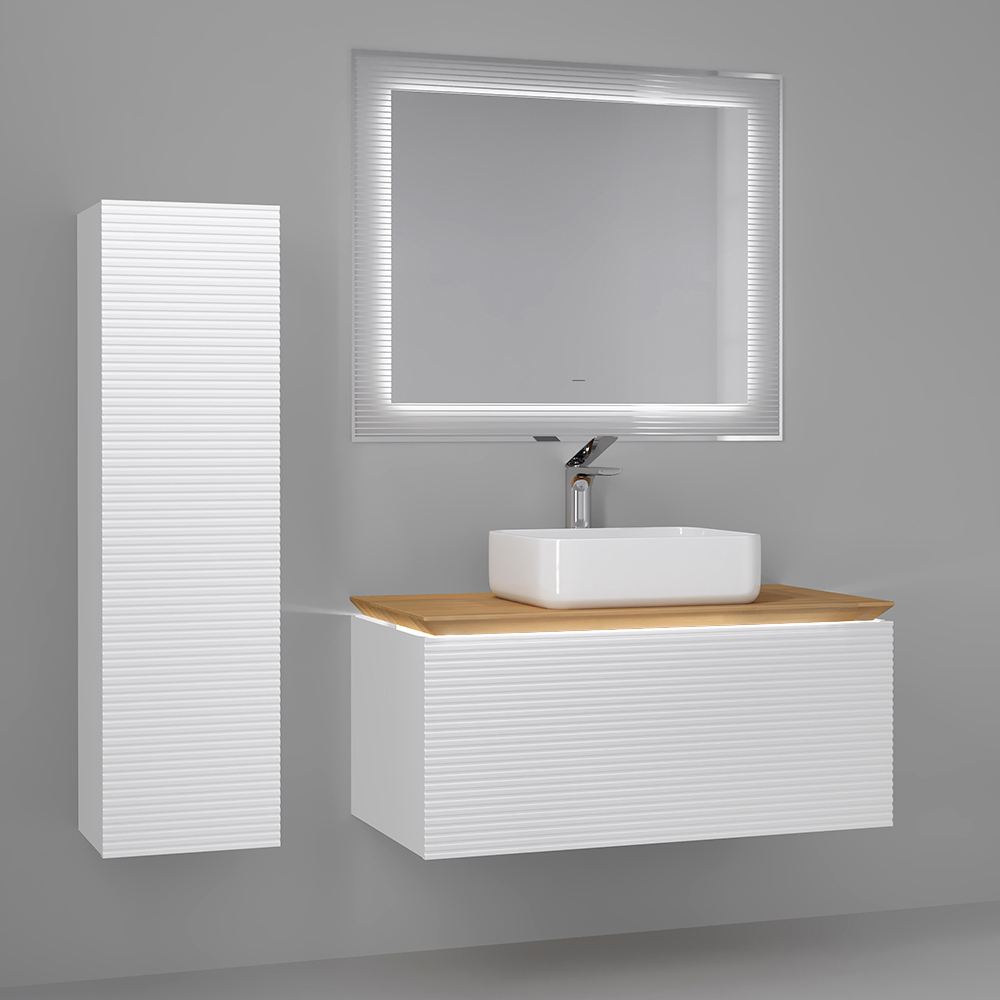 Изображение товара Зеркало для ванной Jorno Kar.02.100/P/W с подсветкой 100x80см