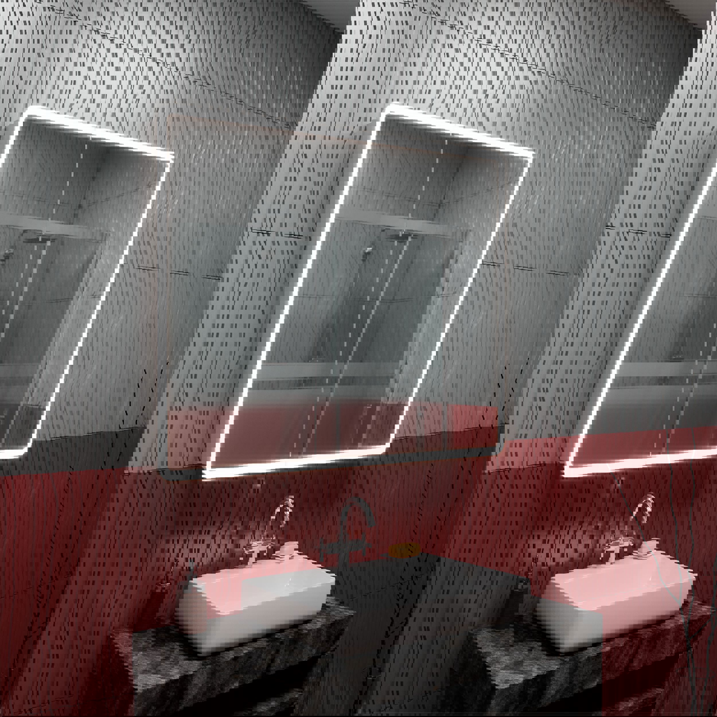 Изображение товара Шкаф зеркальный Bauedge Elite Black Edition Soft touch 100x80см