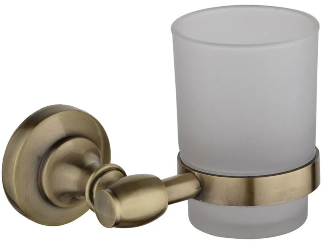 Изображение товара Стакан для зубных щеток Potato P2606 из матового стекла с бронзовым держателем