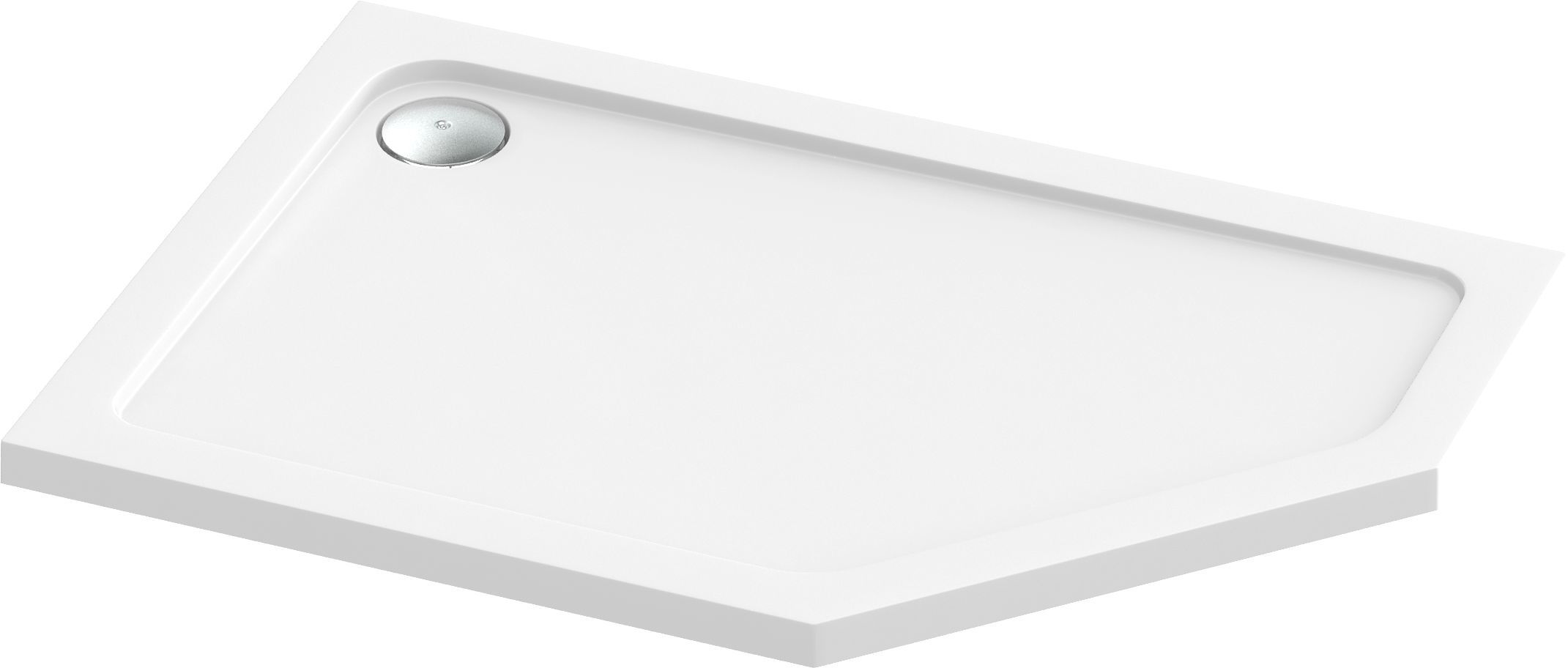 Изображение товара Душевой поддон BAS ПENTA 120x80 асимметричный 5 см, белый