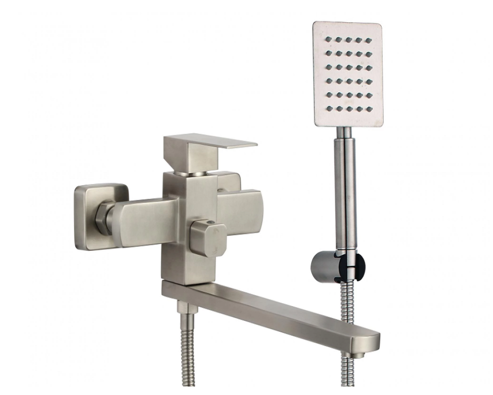 Изображение товара Смеситель для ванны Fmark FS8124 однорычажный с душевой лейкой цвет сатин