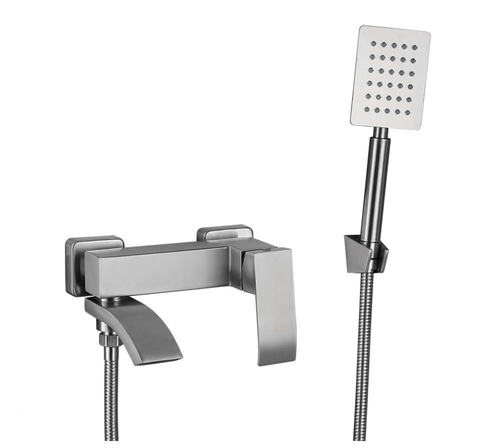 Изображение товара Смеситель для ванны Fmark FS8624-1 однорычажный с душевой лейкой цвет сатин