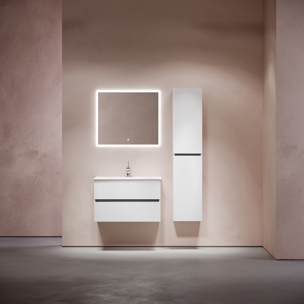 Изображение товара Подвесная белая тумба под раковину Sancos UR80W с ящиками Soft close