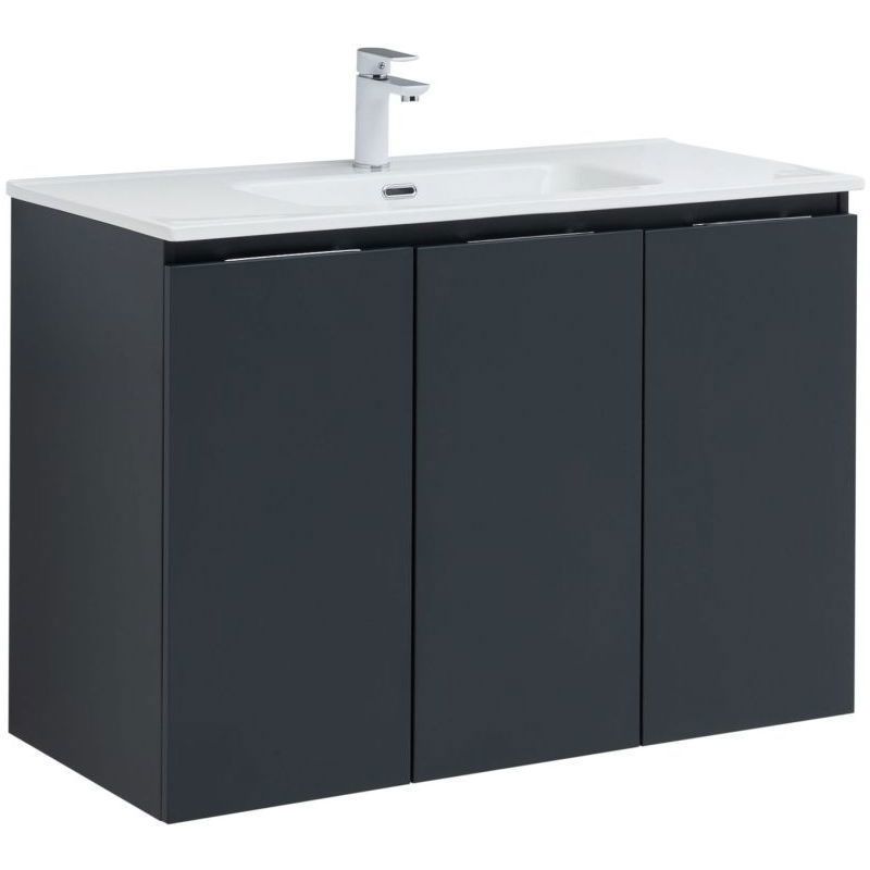 Изображение товара Тумба под раковину Aquanet Алвита New 00277531 100 см антрацит подвесная