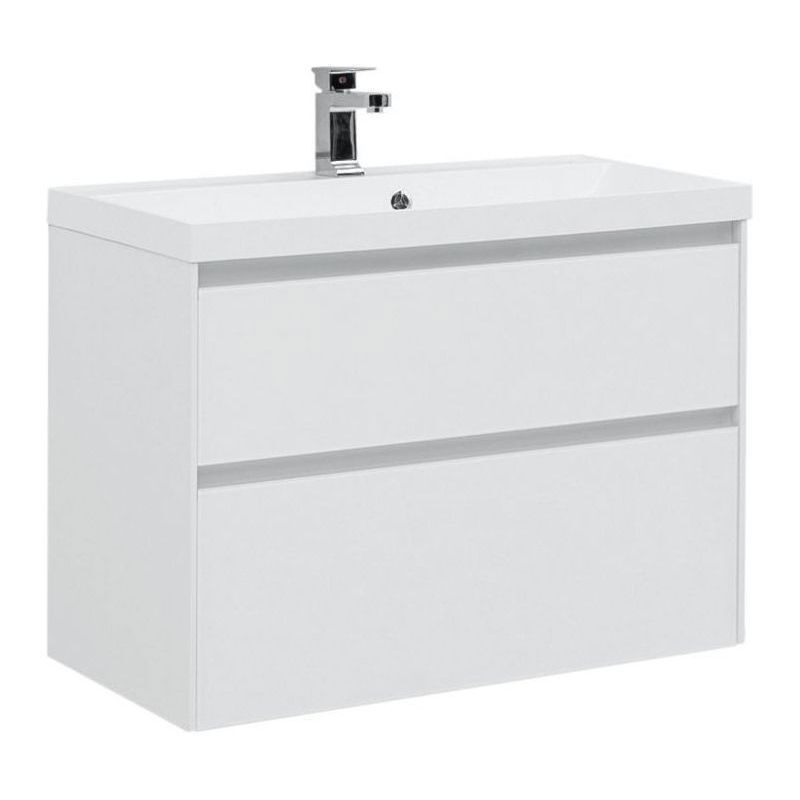 Изображение товара Тумба под раковину Aquanet Гласс 89 см белая современная мебель для ванной комнаты