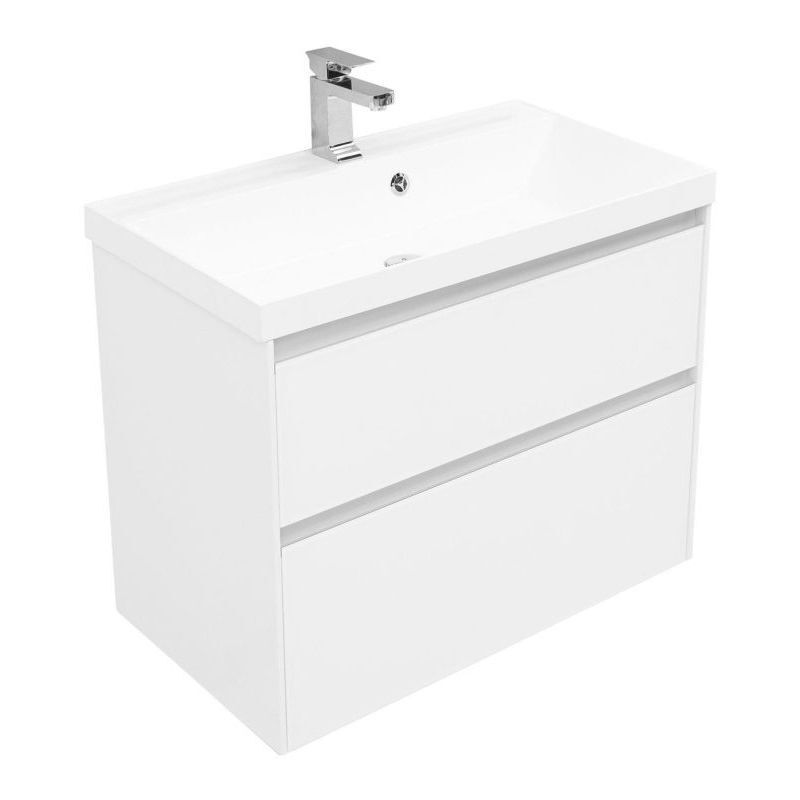 Изображение товара Тумба под раковину Aquanet Гласс 80 белая напольная и подвесная