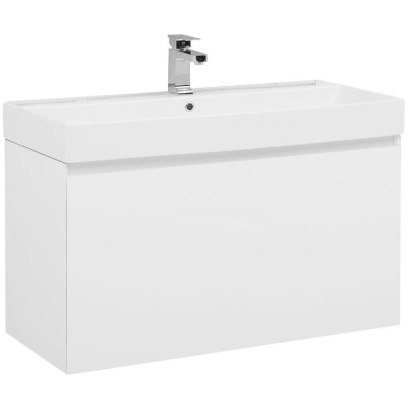 Изображение товара Тумба под раковину Aquanet Йорк 97.2 см белый глянец подвесная