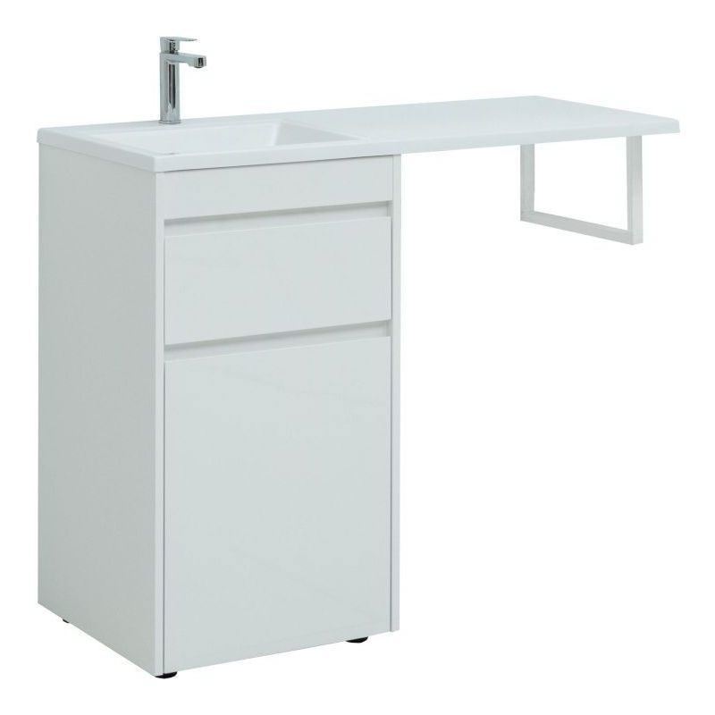 Изображение товара Тумба под раковину Aquanet Токио 58 см белый глянец напольная с 1 ящиком