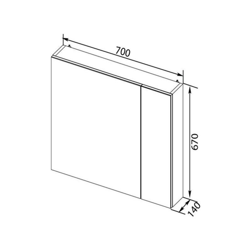 Шкаф зеркальный подвесной Aquanet 00241748 70x67см цвет белый