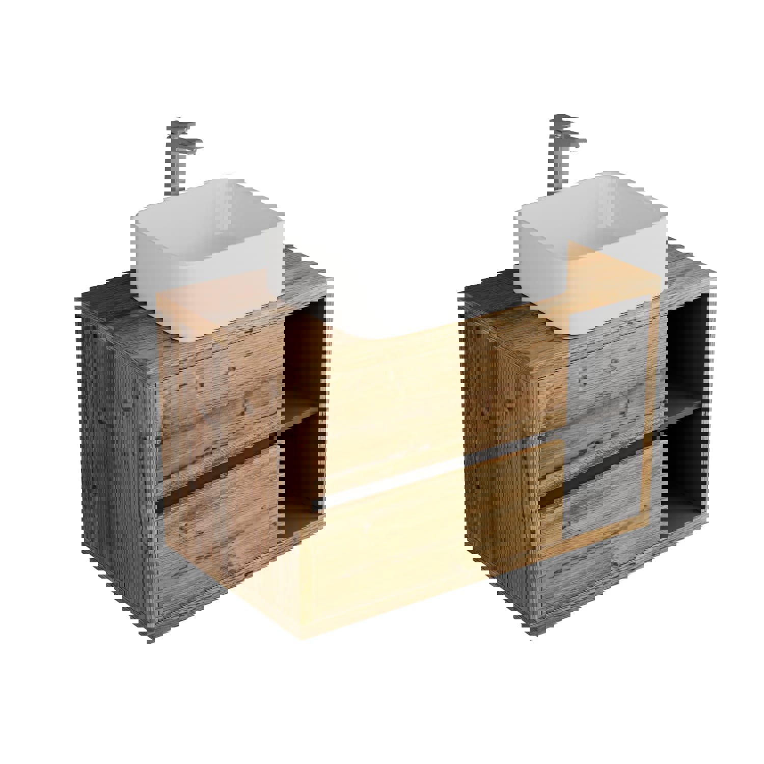 Изображение товара Подвесная тумба под раковину Veneciana 80 см венге с двумя ящиками