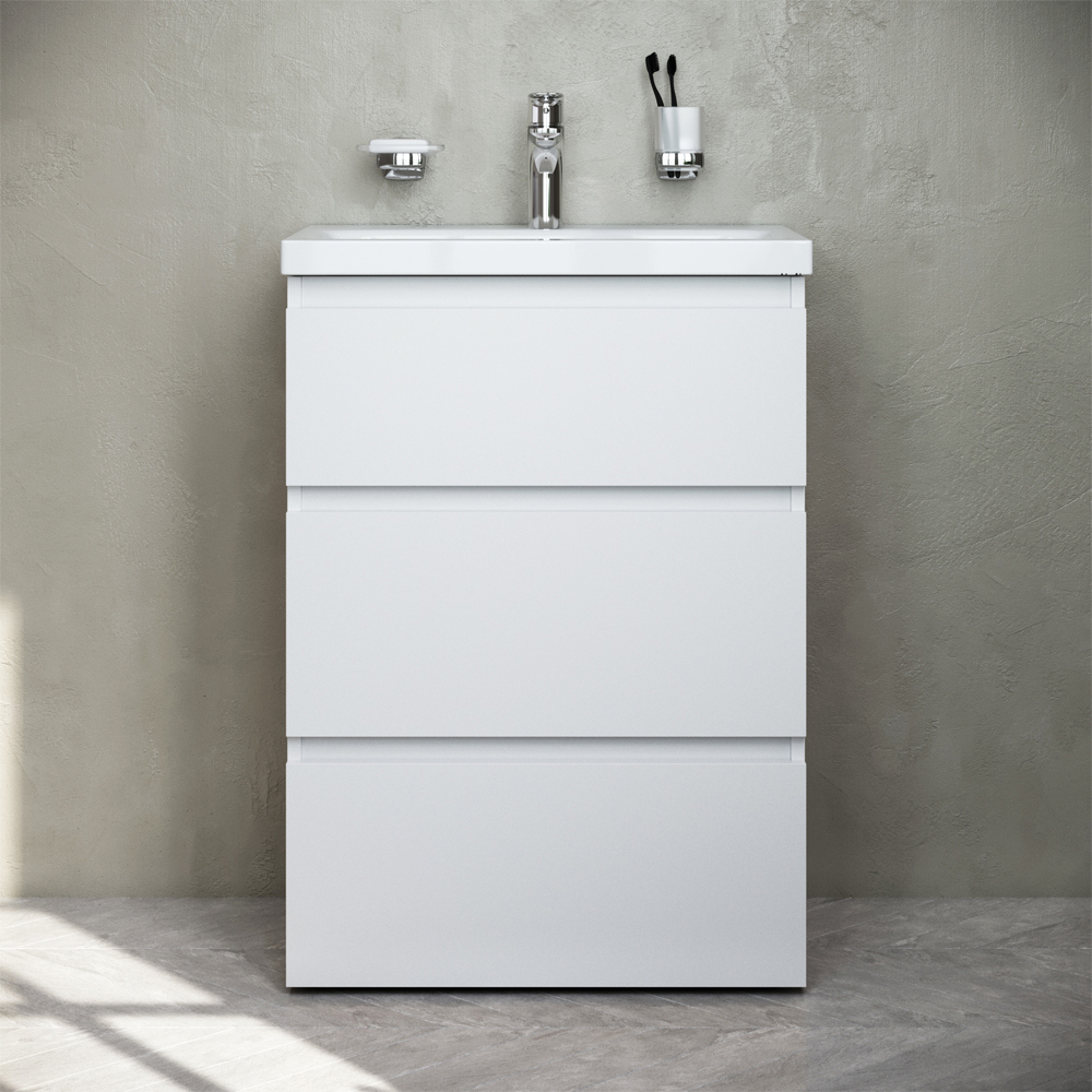 Изображение товара Тумба под раковину напольная AM.PM M91FSX0602WC060WG 60 см белый глянец