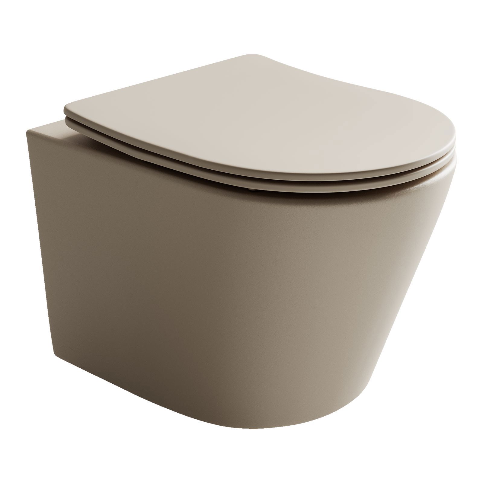 Изображение товара Подвесной унитаз CERAMICANOVA Balearica CN6000MC с микролифтом, безободковый Капучино Матовый