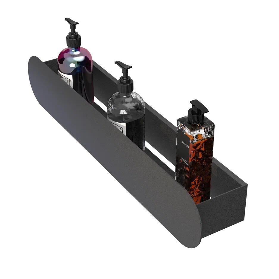 Изображение товара Полка для ванной Flow Round Mono Fl-ro-m50-ч 56x15см цвет черный матовый