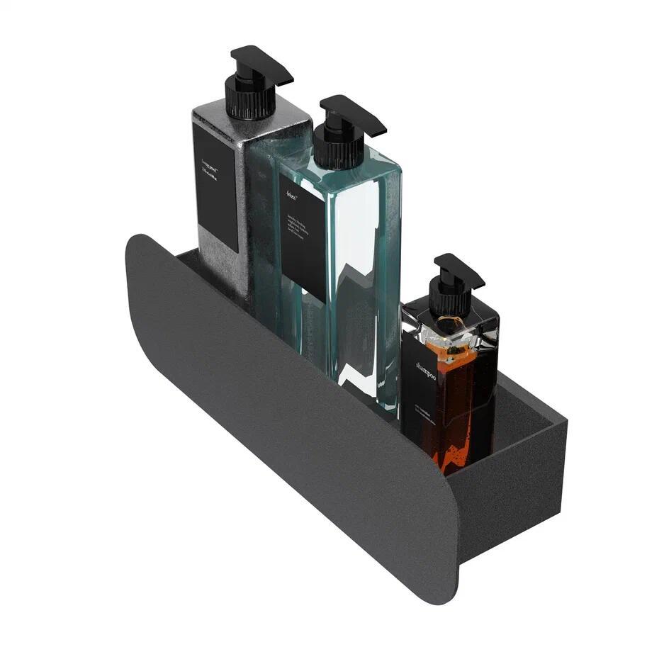 Изображение товара Полка для ванной Flow Radius Mono Fl-ra-m30-ч 36x15см цвет черный матовый