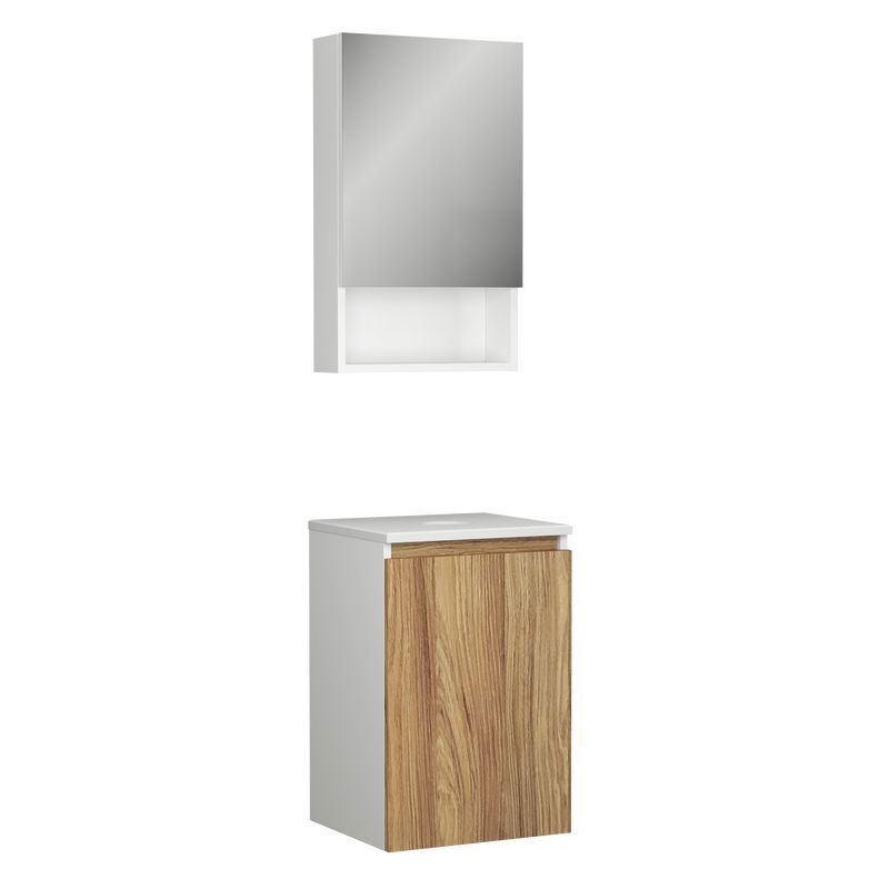 Изображение товара Тумба под раковину Bauedge Bau Dream Blackwood BD1141, с зеркальным шкафом