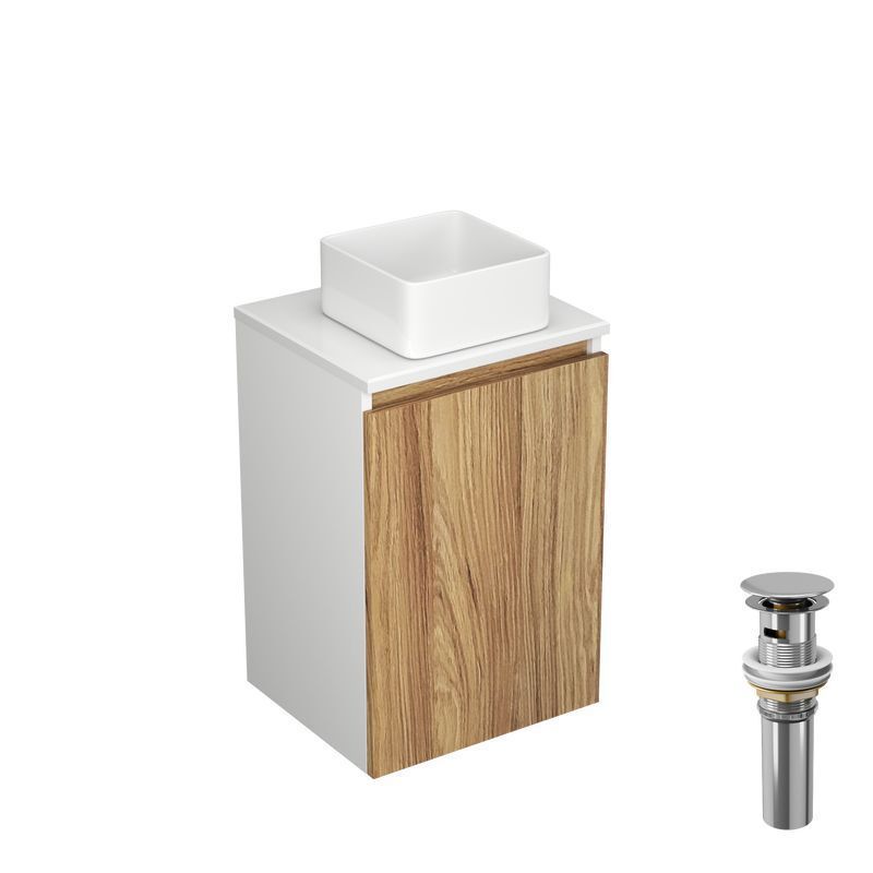 Изображение товара Тумба под раковину напольная Bauedge BD1143 40см цвет дуб, с раковиной