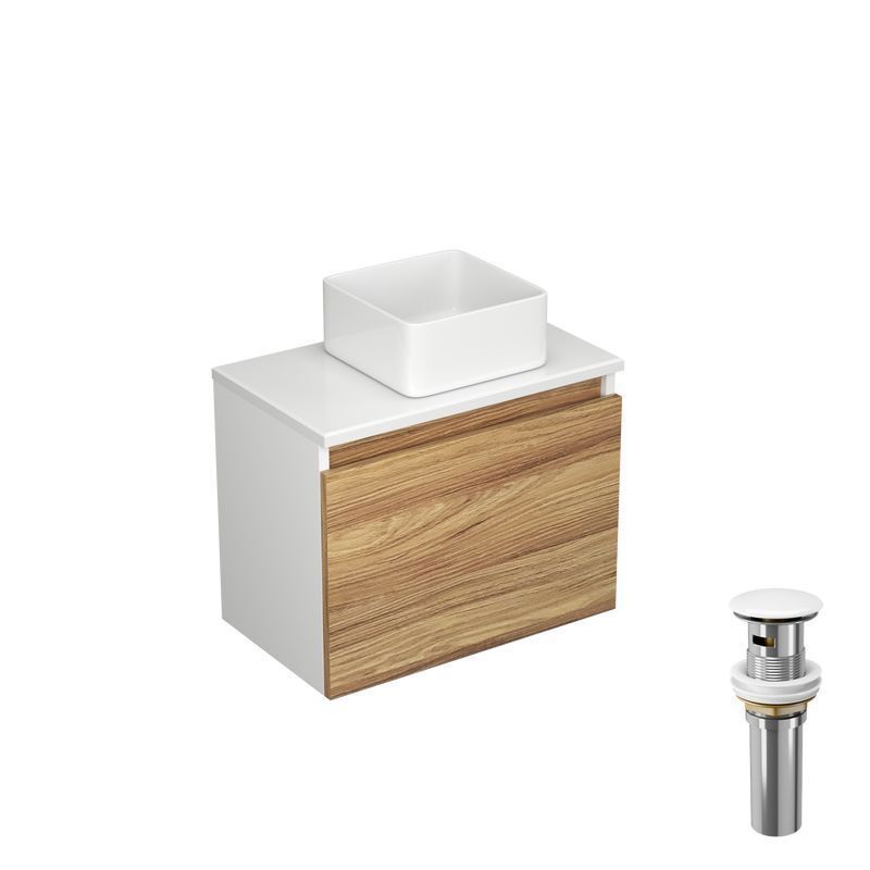 Изображение товара Тумба под раковину Bauedge BD1254 50см с раковиной из санфарфора и системой клик-клак