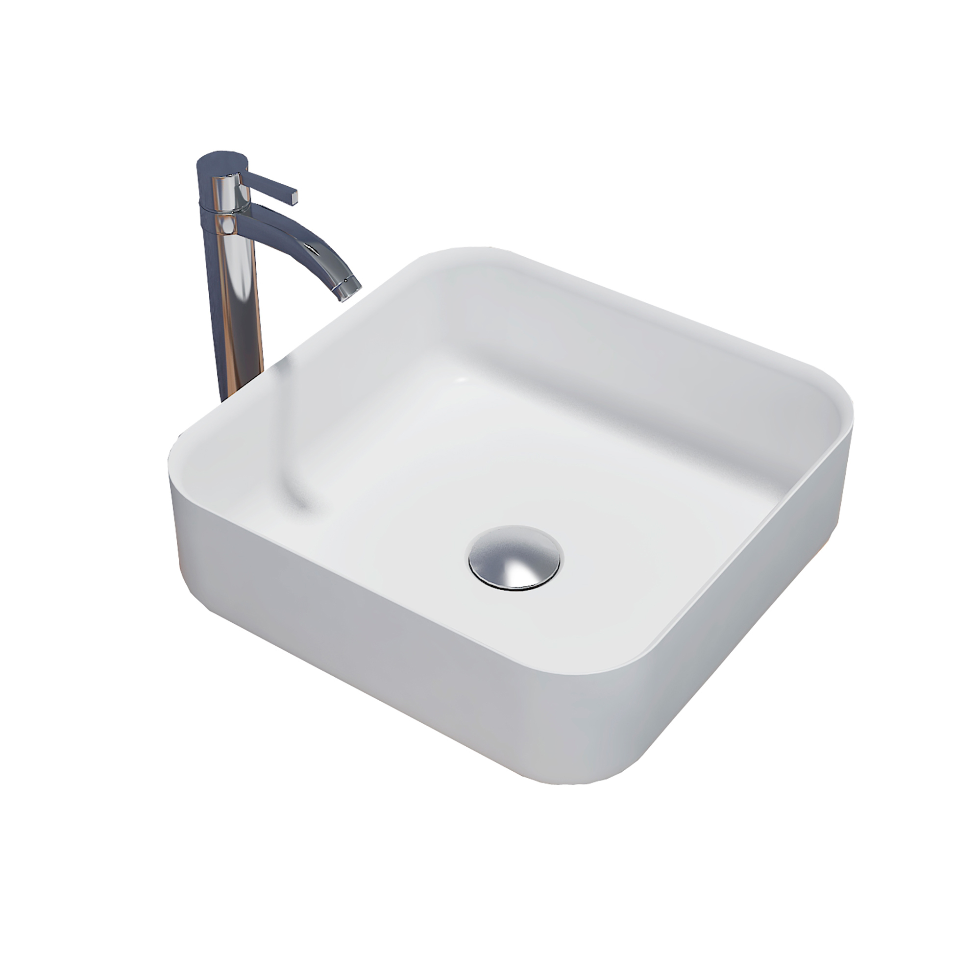 Изображение товара Раковина накладная Montebianco Loreto Piazza 360 36см белый матовый