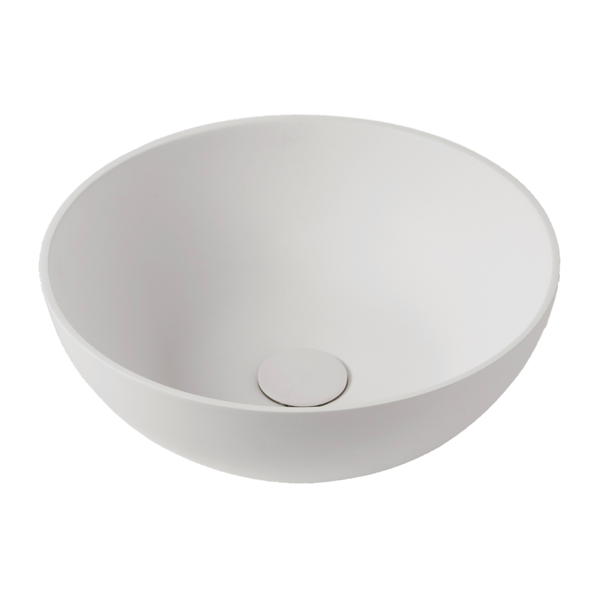 Изображение товара Раковина накладная Montebianco Nemi 390 38см белый матовый искусственный камень