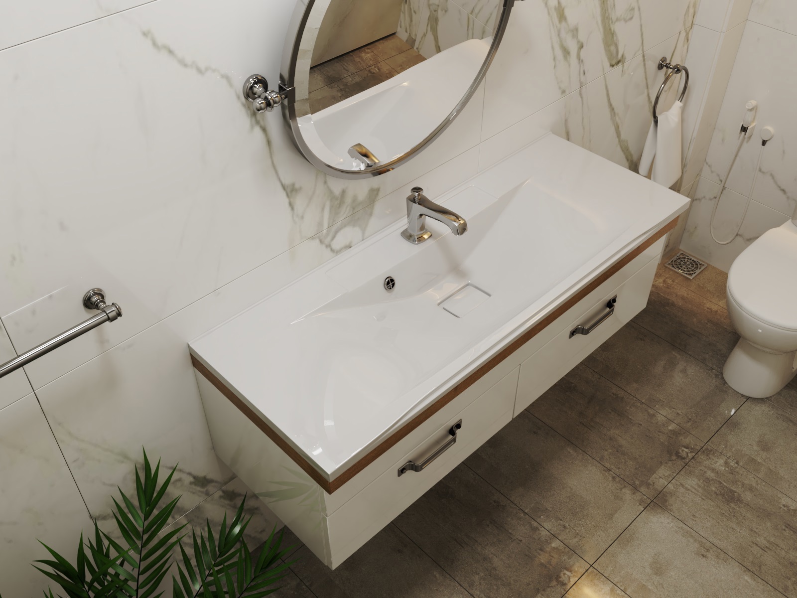 Изображение товара Раковина мебельная Madera Milen 120см цвет белый