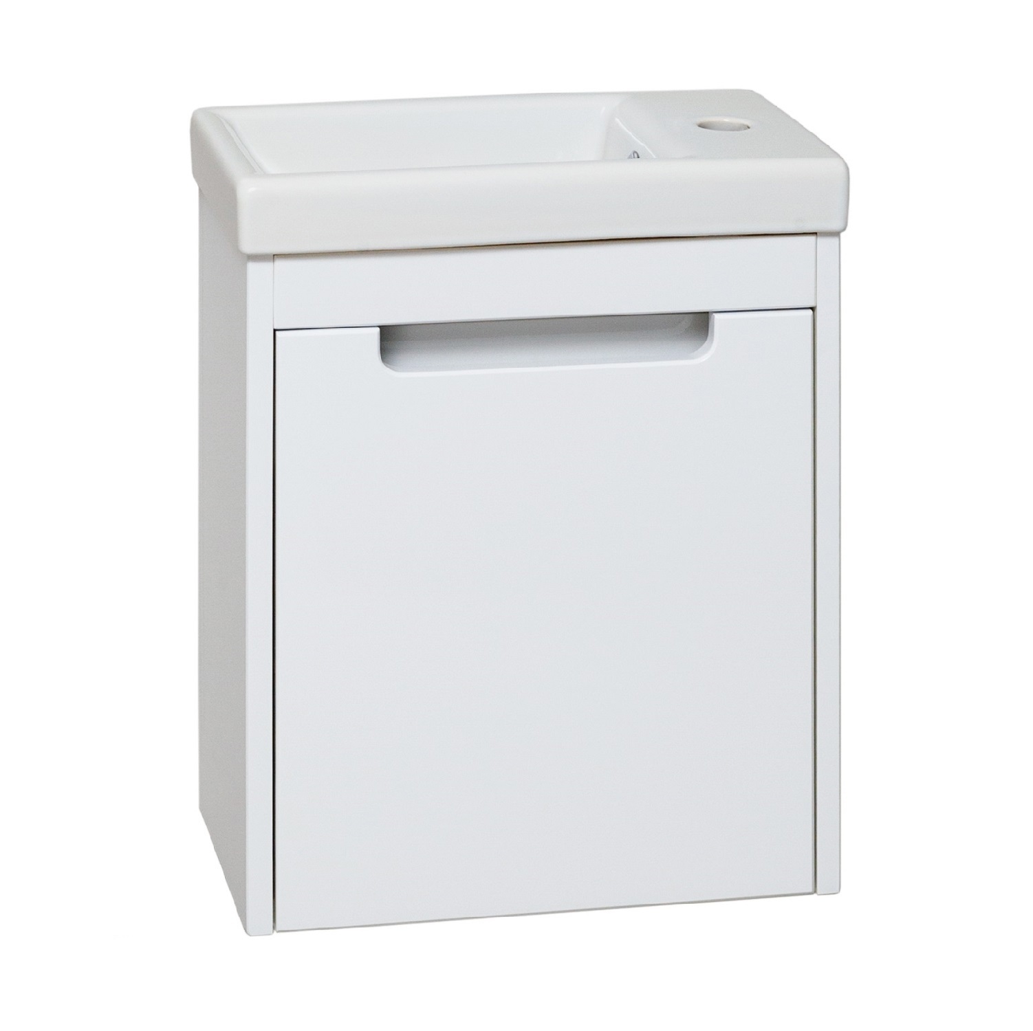 Изображение товара Тумба с раковиной Runo Микра 40 подвесная цвет белый