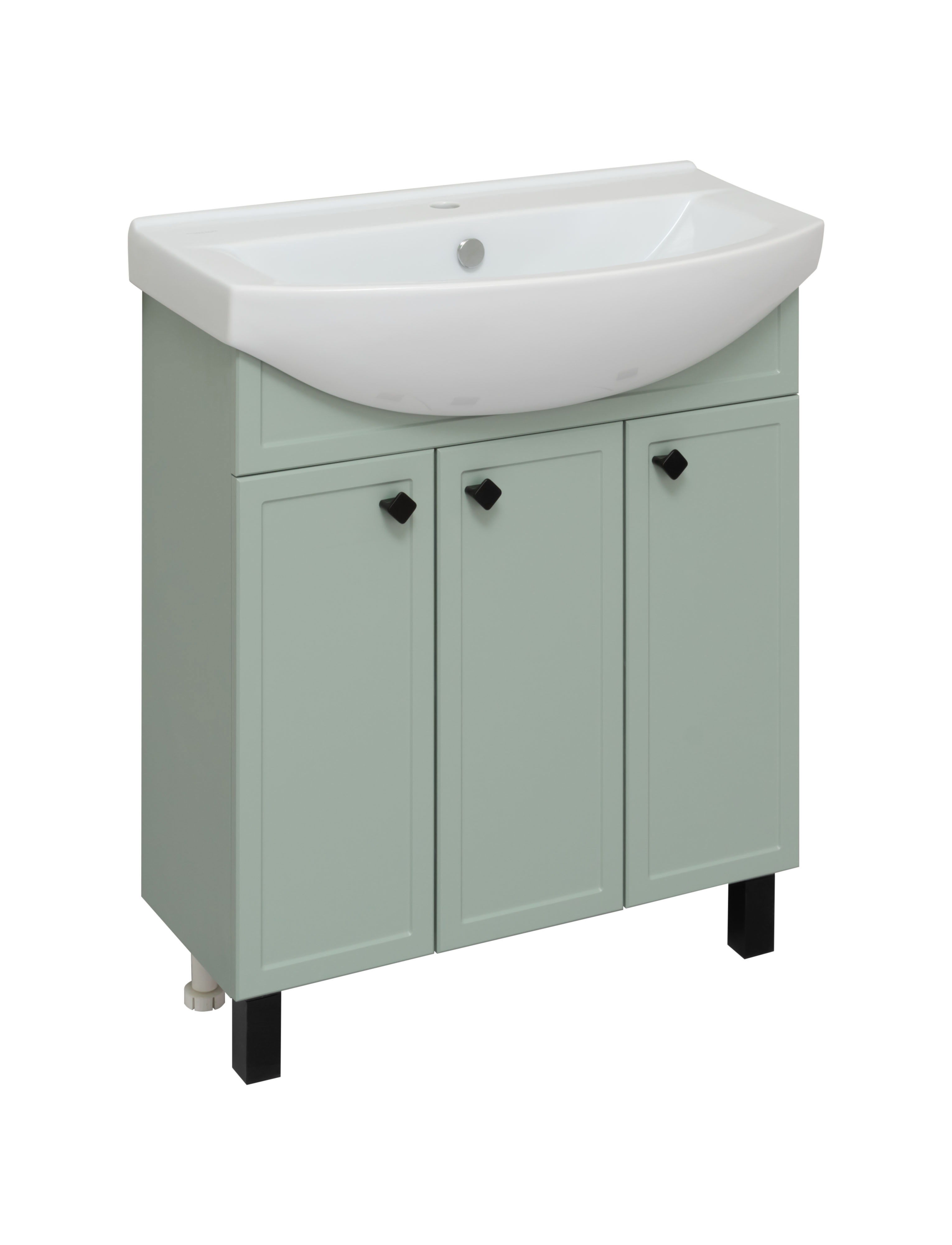 Изображение товара Тумба с раковиной Runo Римини 75 см напольная цвет мята