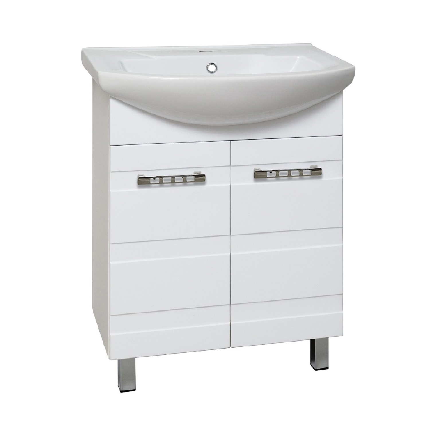 Изображение товара Тумба с раковиной РУНО Турин 65 см белая напольная с керамической раковиной