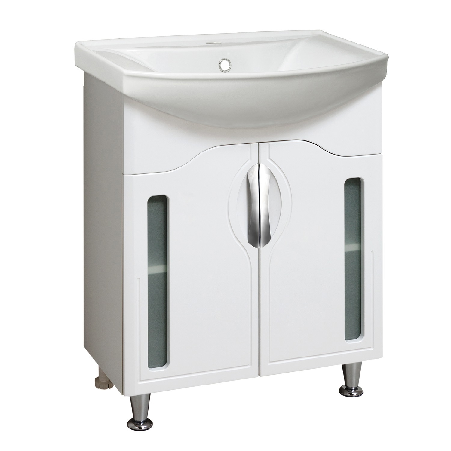 Изображение товара Тумба с раковиной RUNO Толедо 65 см белая напольная современная мебель для ванной