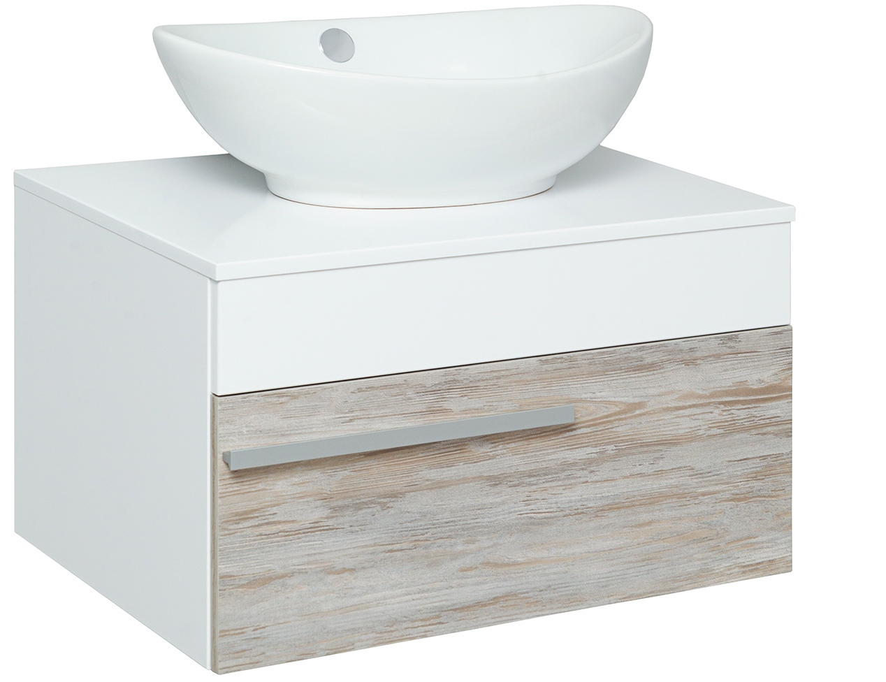 Изображение товара Тумба с раковиной Runo Вудлайн 65 подвесная цвет скандинавский дуб