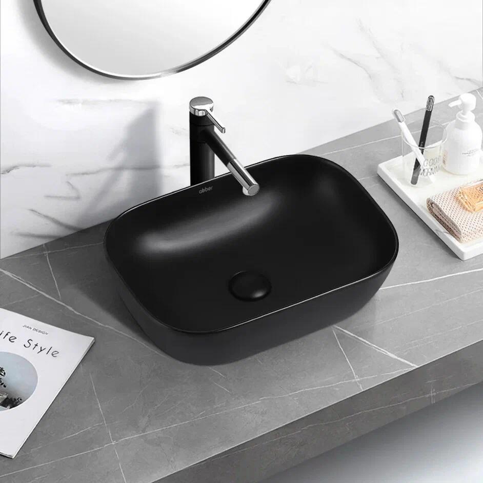 Изображение товара Раковина накладная Abber rechteck AC2200MB 46см цвет черный