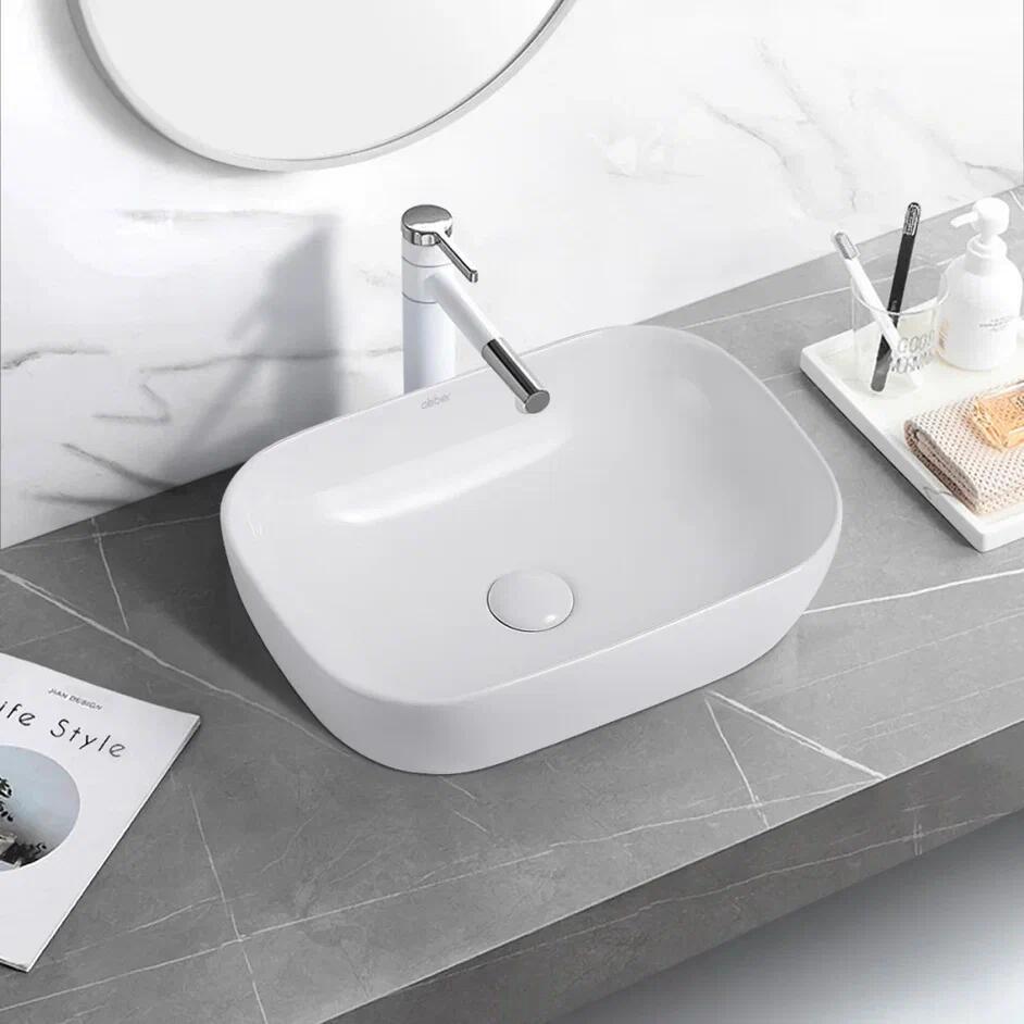 Изображение товара Раковина AB BER Rechteck AC2200 Белая накладная прямоугольная 46 см