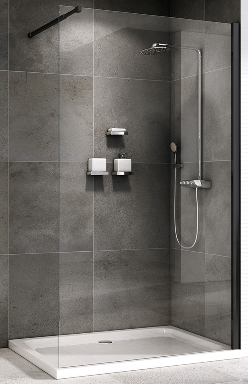 Изображение товара Душевая перегородка Abber AG61100B8 100x200см черный профиль