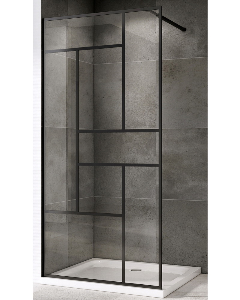 Изображение товара Душевая перегородка ABBER Immer Offen AG63120B8 120x200 см черный профиль стекло 8 мм